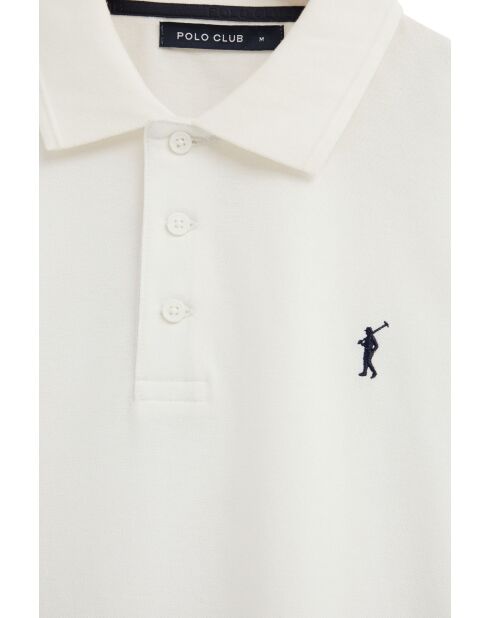 Polo Adrien a manica corta in cotone ecru