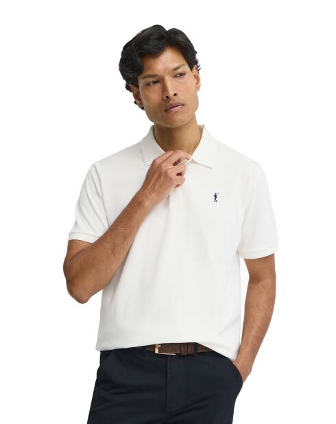 Polo Adrien a manica corta in cotone ecru