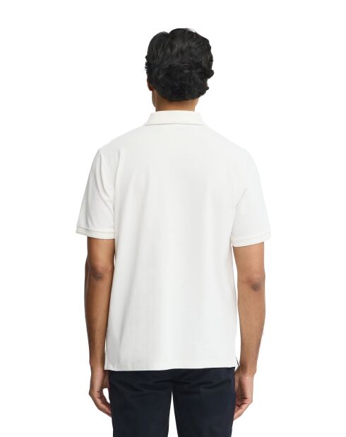 Polo Adrien a manica corta in cotone ecru