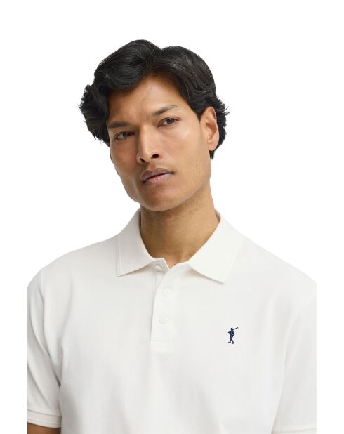 Polo Adrien a manica corta in cotone ecru