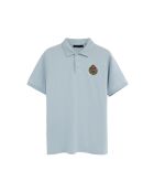 Polo Grégory baby blu a manica corta in cotone
