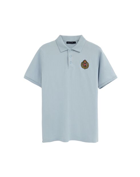 Polo Grégory baby blu a manica corta in cotone