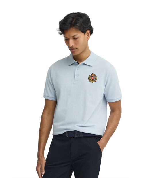 Polo Grégory baby blu a manica corta in cotone