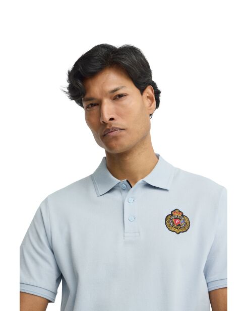 Polo Grégory baby blu a manica corta in cotone