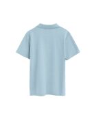 Capucine Babyblaues Kurzarm-Poloshirt aus Baumwolle