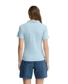 Capucine Babyblaues Kurzarm-Poloshirt aus Baumwolle