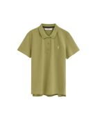 Ariane blattgrünes Kurzarm-Poloshirt aus Baumwolle