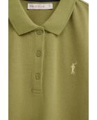 Ariane blattgrünes Kurzarm-Poloshirt aus Baumwolle