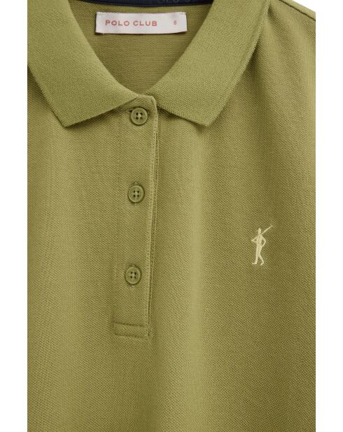 Ariane blattgrünes Kurzarm-Poloshirt aus Baumwolle