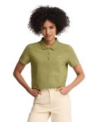 Ariane blattgrünes Kurzarm-Poloshirt aus Baumwolle