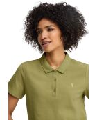 Ariane blattgrünes Kurzarm-Poloshirt aus Baumwolle