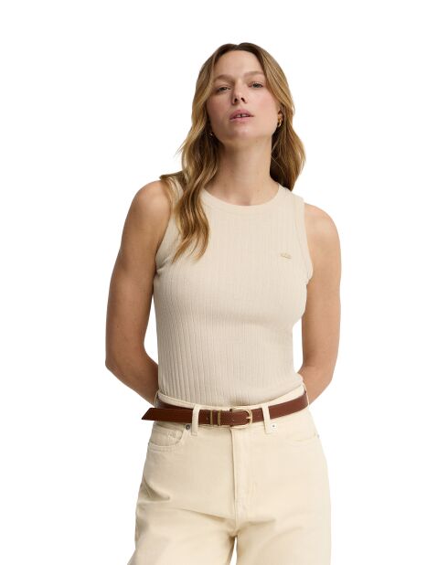 Canotta Luna beige in cotone