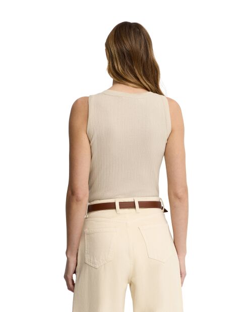 Canotta Luna beige in cotone