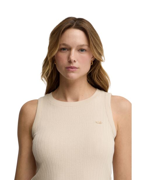 Canotta Luna beige in cotone