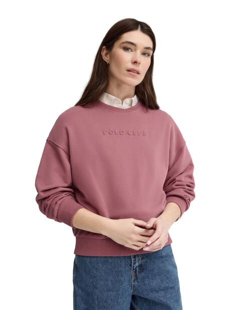 Sweat-shirt en coton Solène old rose