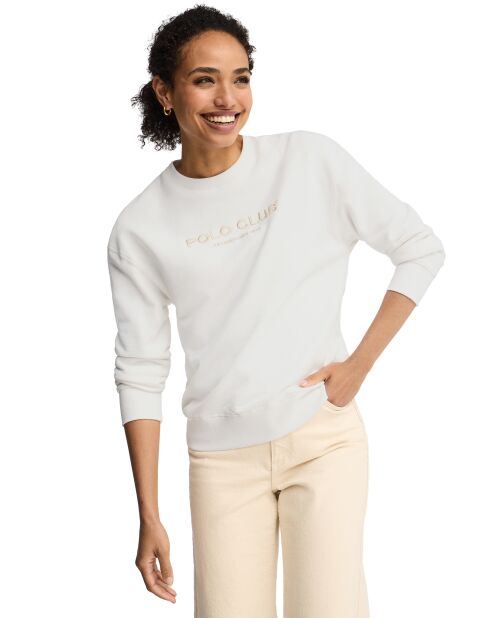 Sweat-shirt en coton Romane white