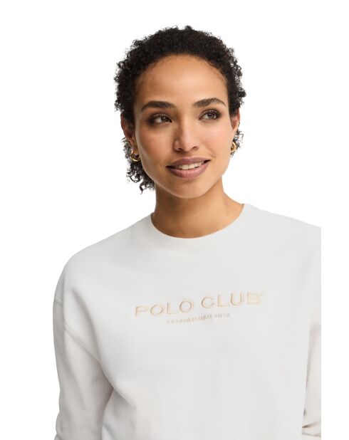 Sweat-shirt en coton Romane white