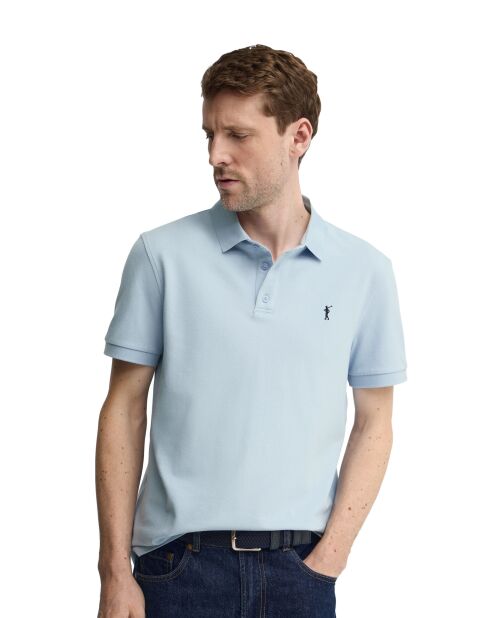 Blaues Kurzarm-Poloshirt Charles aus Baumwolle