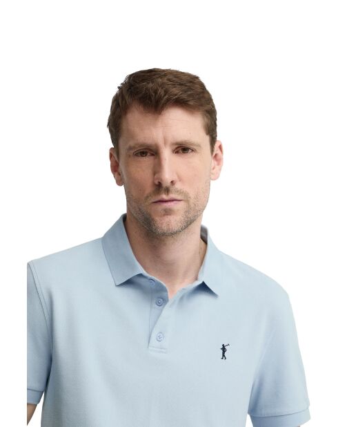 Blaues Kurzarm-Poloshirt Charles aus Baumwolle