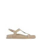 Sandalen Tatiana aus Veloursleder in Ecru