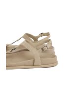 Sandalen Tatiana aus Veloursleder in Ecru