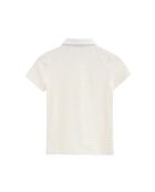 Béatrice Kurzarm-Poloshirt aus Baumwolle weiß-pastellgelb
