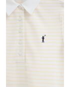 Béatrice Kurzarm-Poloshirt aus Baumwolle weiß-pastellgelb