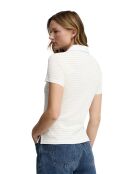 Béatrice Kurzarm-Poloshirt aus Baumwolle weiß-pastellgelb