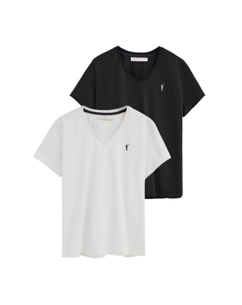 Set aus 2 mehrfarbigen Josephine Kurzarm-T-Shirts aus Baumwolle