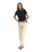 Eleonore marineblaues Kurzarm-T-Shirt aus Baumwolle