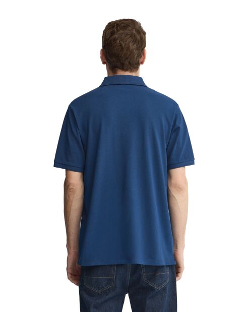Polo André in cotone a manica corta blu indaco