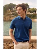 Polo André in cotone a manica corta blu indaco