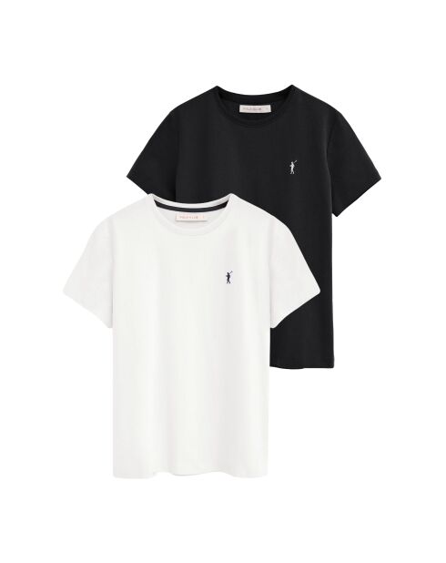 Set van 2 veelkleurige Jeanne katoenen T-shirts met korte mouwen