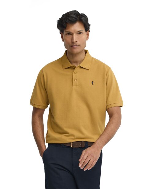 Polo a manica corta Bastien in cotone senape