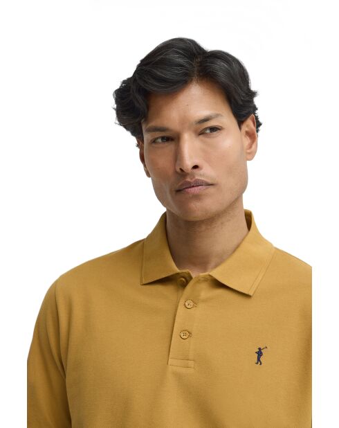 Polo a manica corta Bastien in cotone senape