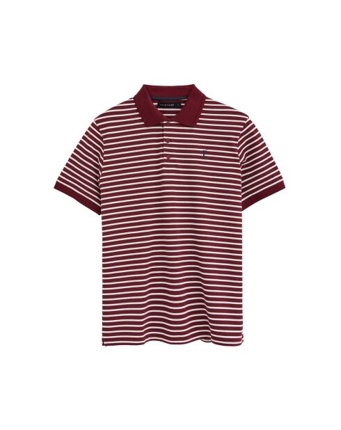 Polo Daniel in cotone a manica corta granato-ecru