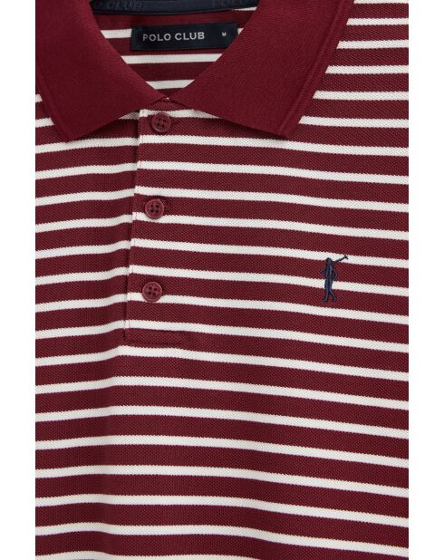 Polo Daniel in cotone a manica corta granato-ecru