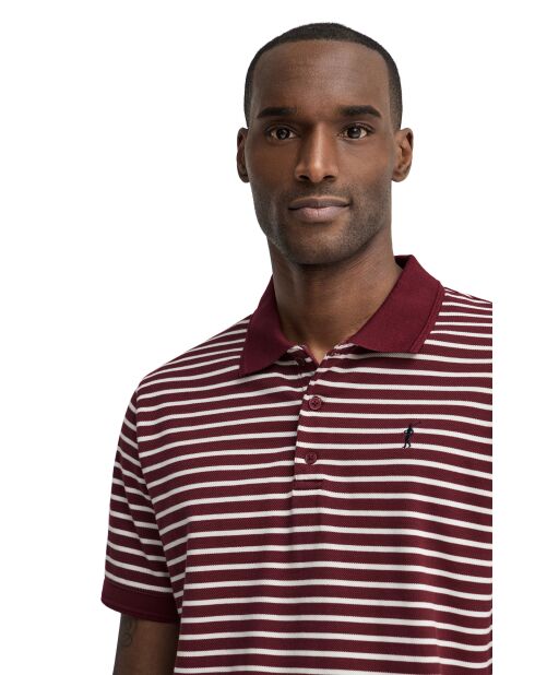 Polo Daniel in cotone a manica corta granato-ecru