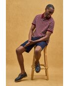 Polo Daniel in cotone a manica corta granato-ecru