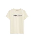 Faustine ecrufarbenes Kurzarm-T-Shirt aus Baumwolle
