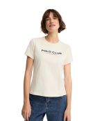 Faustine ecrufarbenes Kurzarm-T-Shirt aus Baumwolle
