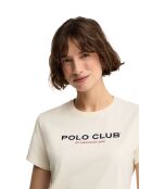 Faustine ecrufarbenes Kurzarm-T-Shirt aus Baumwolle