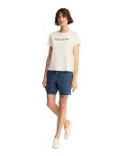 Faustine ecrufarbenes Kurzarm-T-Shirt aus Baumwolle