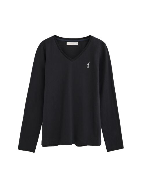 Juliette schwarzes Langarmshirt aus Baumwolle