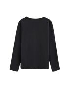 Juliette schwarzes Langarmshirt aus Baumwolle
