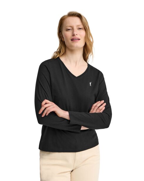 Juliette schwarzes Langarmshirt aus Baumwolle