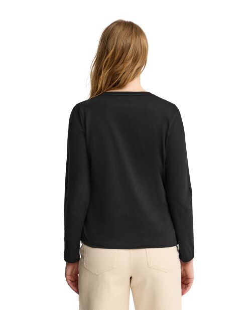 Juliette schwarzes Langarmshirt aus Baumwolle