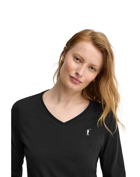Juliette schwarzes Langarmshirt aus Baumwolle