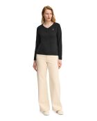 Juliette schwarzes Langarmshirt aus Baumwolle