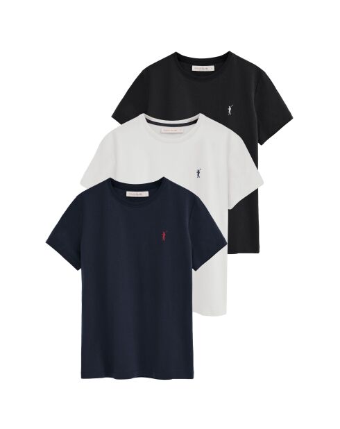 Julie Mehrfarbige Kurzarm-T-Shirts aus Baumwolle, 3er-Pack